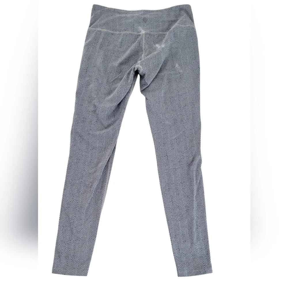 Athleta High Rise Chevron Herringbone Ankle Leggings Blue Grey Small - Picture 5 of 9
